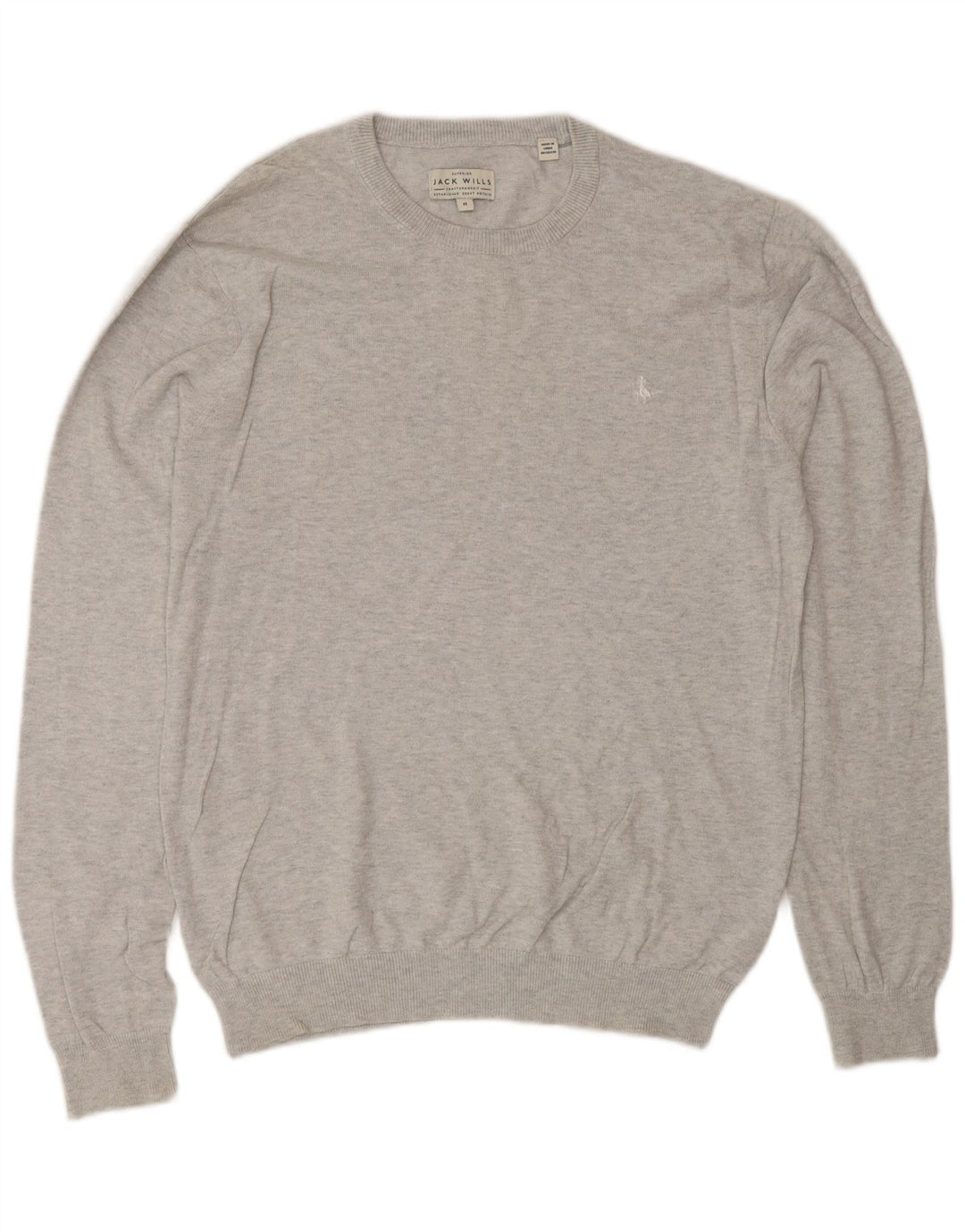 Męski sweter z okrągłym dekoltem Jack Wills, średnioszary, bawełniany