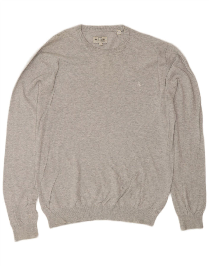 Męski sweter z okrągłym dekoltem Jack Wills, średnioszary, bawełniany