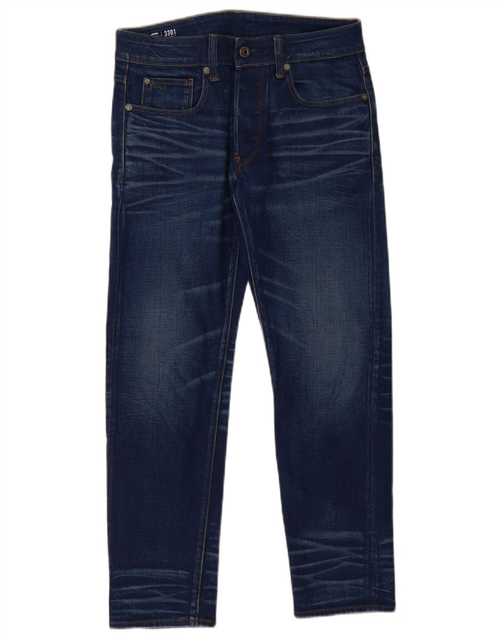 G-STAR Damskie 3301 Slim Jeans W28 L28 Niebieska bawełna