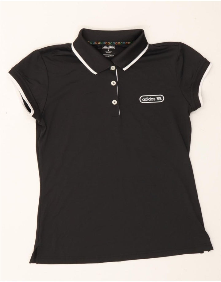 ADIDAS Womens Polo Shirt UK 10 Small Black Vintage Adidas and Second-Hand Adidas from Messina Hembry 