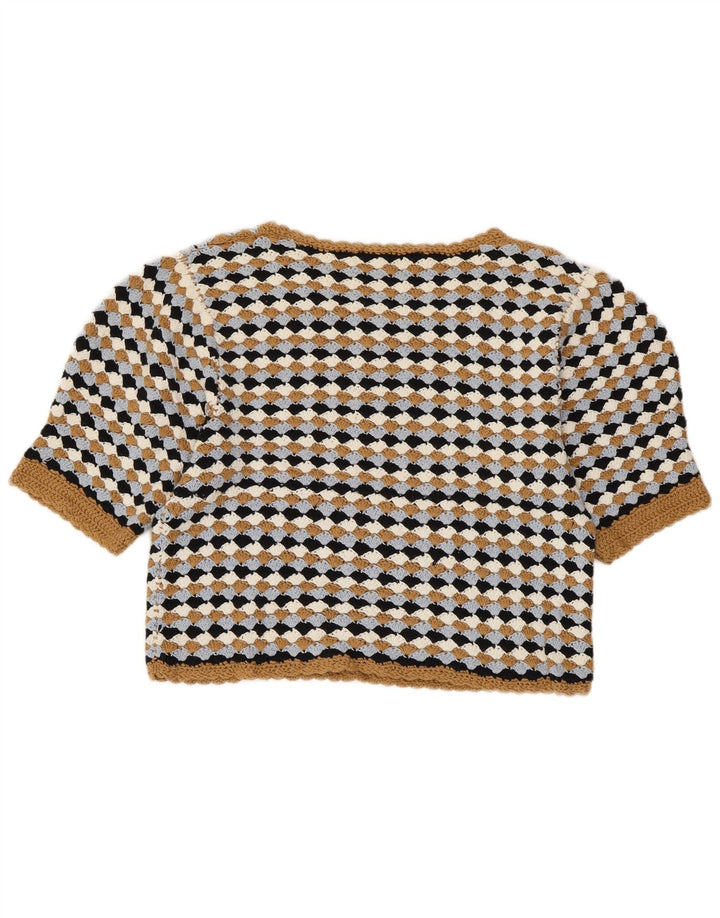 Damski sweter ZARA Crop Boat Neck Sweter UK 14, duży, wielokolorowy