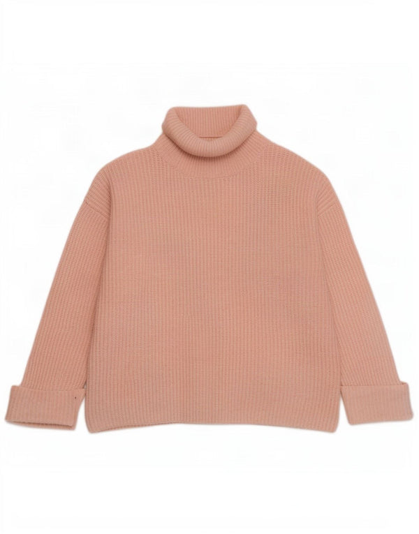 Marks & Spencer Damski sweter oversize z golfem, UK 14, średni róż