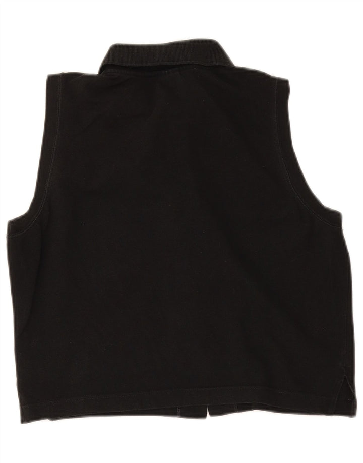 Damska bluzka Lacoste Crop bez rękawów, rozmiar 44, duża czarna