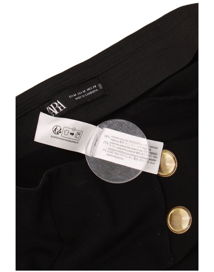 Damskie krótkie spodnie Zara z wysokim stanem, średnie W28 L25, czarna wiskoza