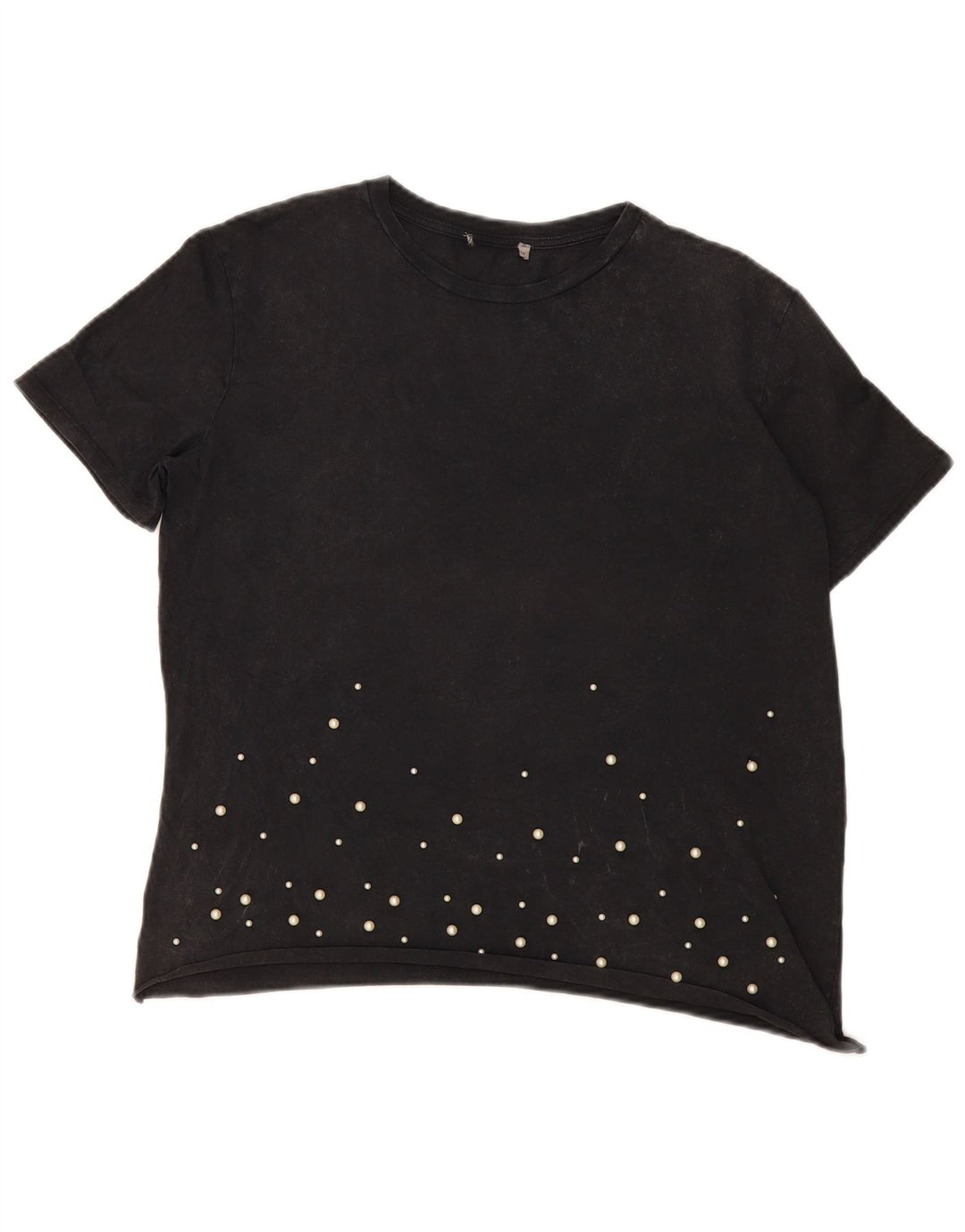 T-shirt damski w stylu vintage Top UK 14, duży, czarny