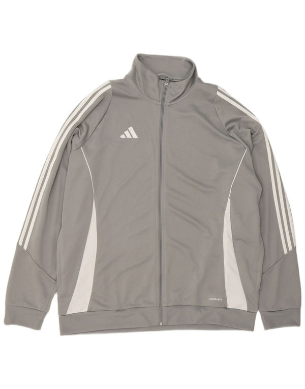 Adidas Męska bluza dresowa Aeroready Top Jacket 2XL Szary poliester z blokami kolorów