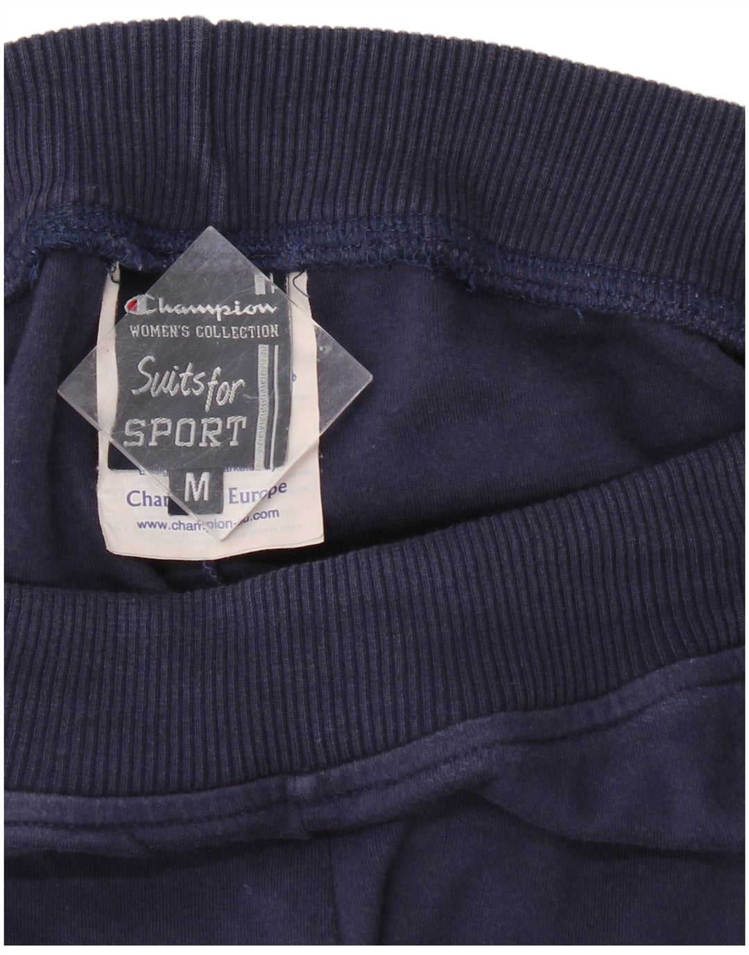 CHAMPION Womens Tracksuit Trousers UK 14 Medium Navy Blue Cotton