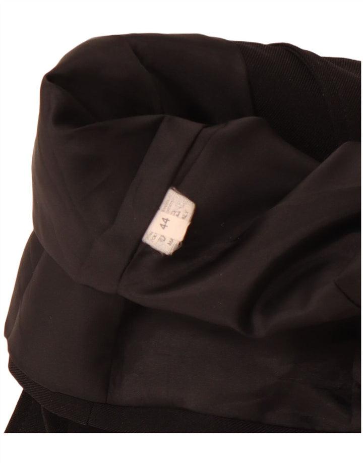 Vintage damska marynarka zapinana na 4 guziki IT 44, średni czarny poliester