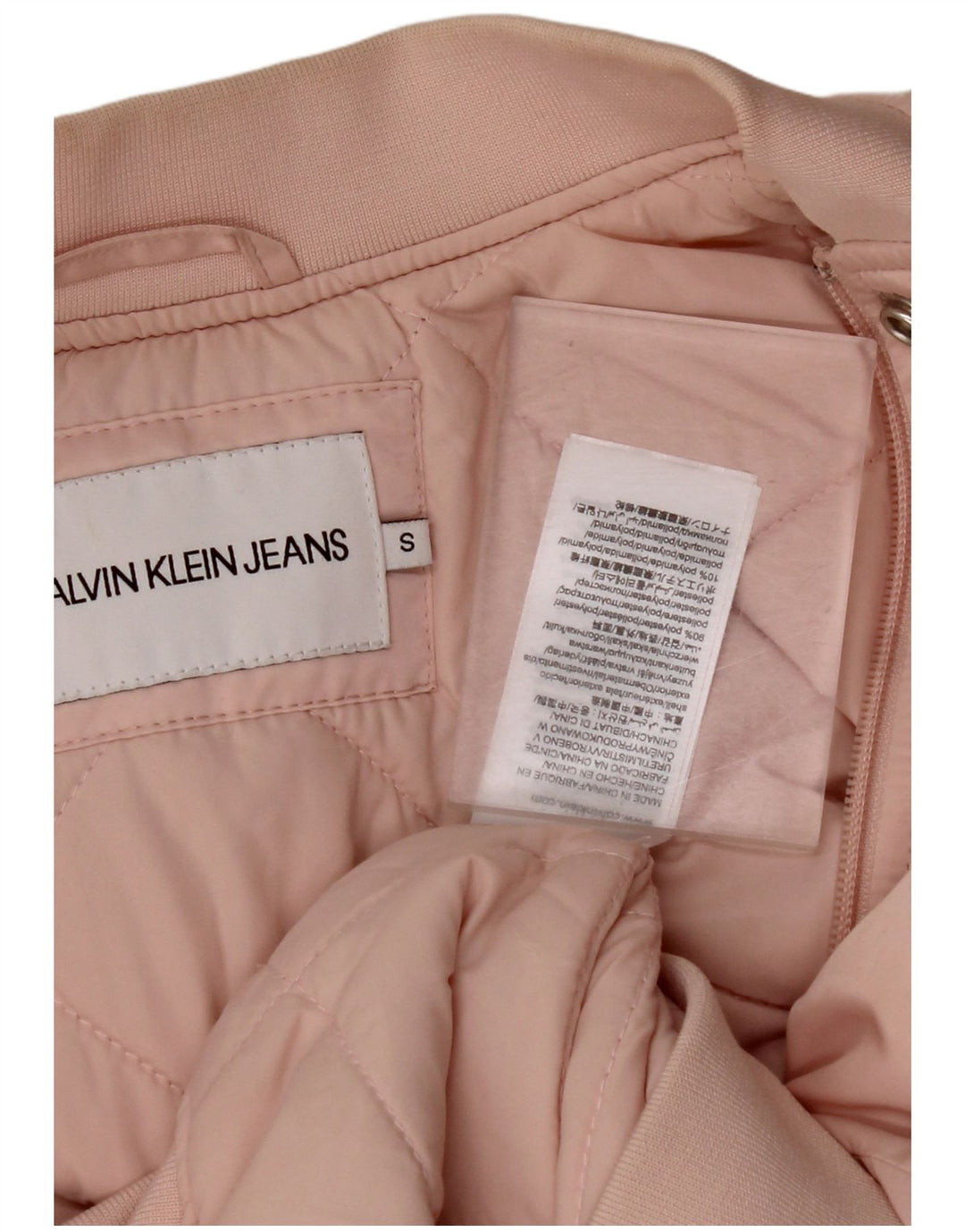 CALVIN KLEIN JEANS Damska kurtka bomber oversize UK 10, mały, różowy