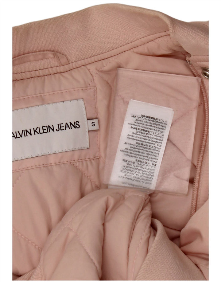 CALVIN KLEIN JEANS Damska kurtka bomber oversize UK 10, mały, różowy