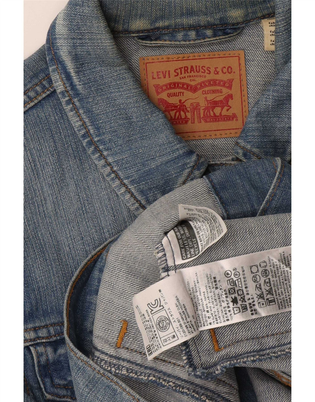 Damska kurtka dżinsowa Levi's UK 12, średnia niebieska, bawełniana