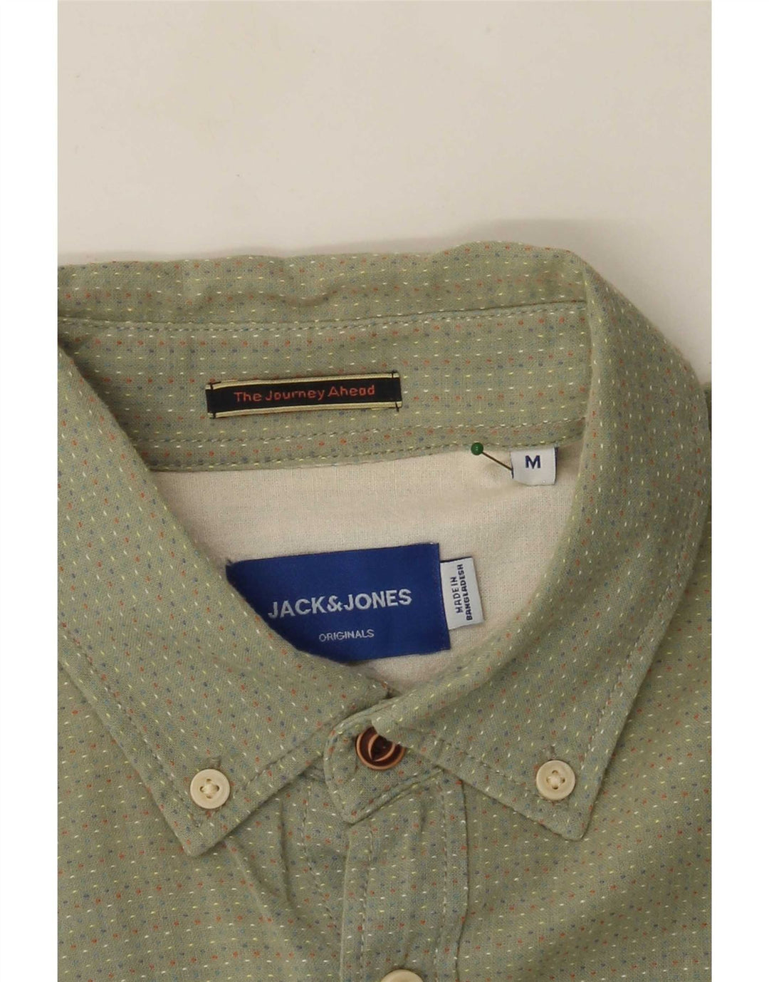 Koszula męska z krótkim rękawem Jack & Jones, średnio zielona w cętki