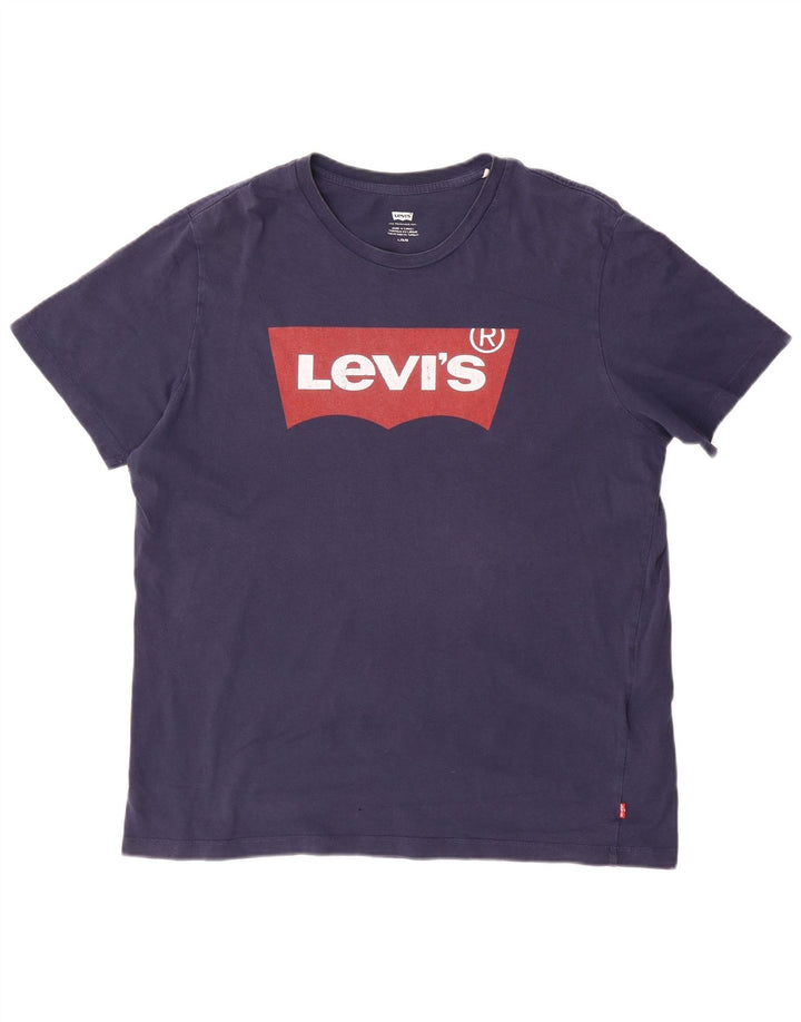 Męski T-shirt z grafiką Levi's, duży, granatowy, bawełniany
