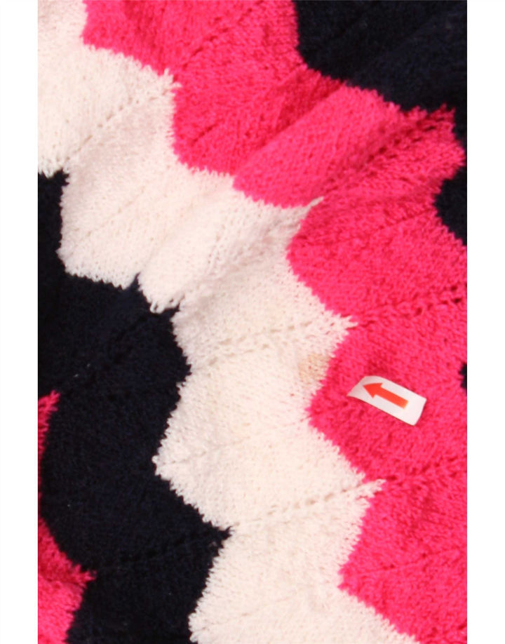 Sweter damski w stylu vintage z golfem UK 14, średni, wielobarwny