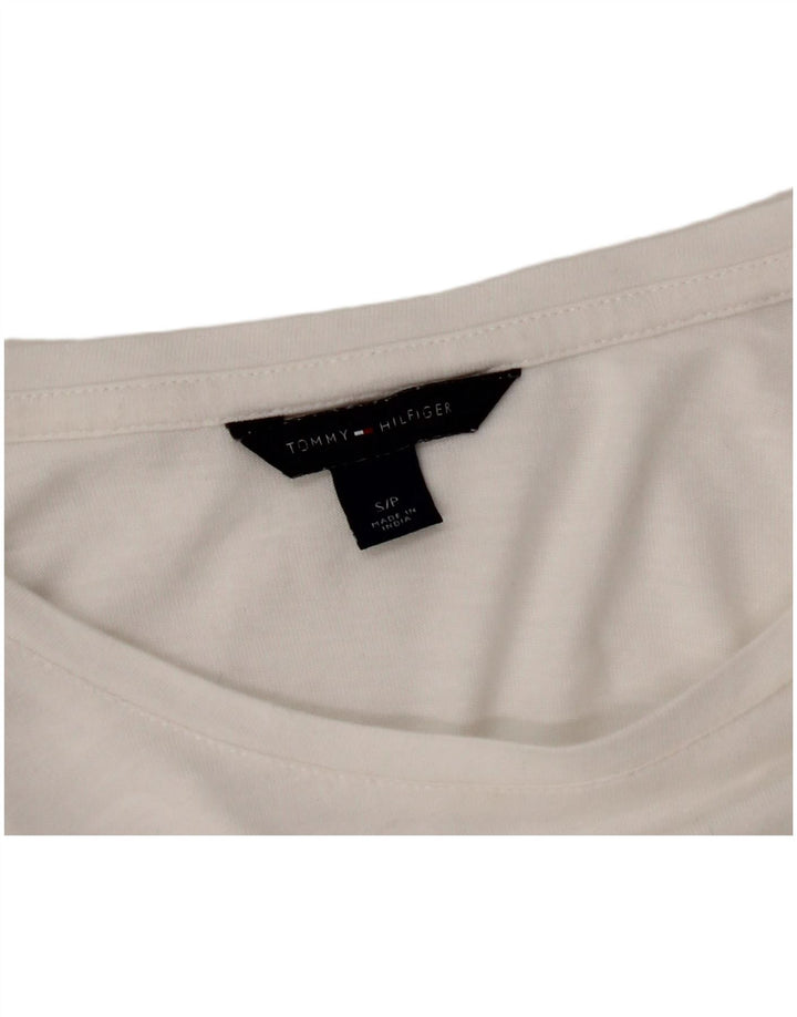 TOMMY HILFIGER Damski asymetryczny top z długim rękawem UK 10 Small White