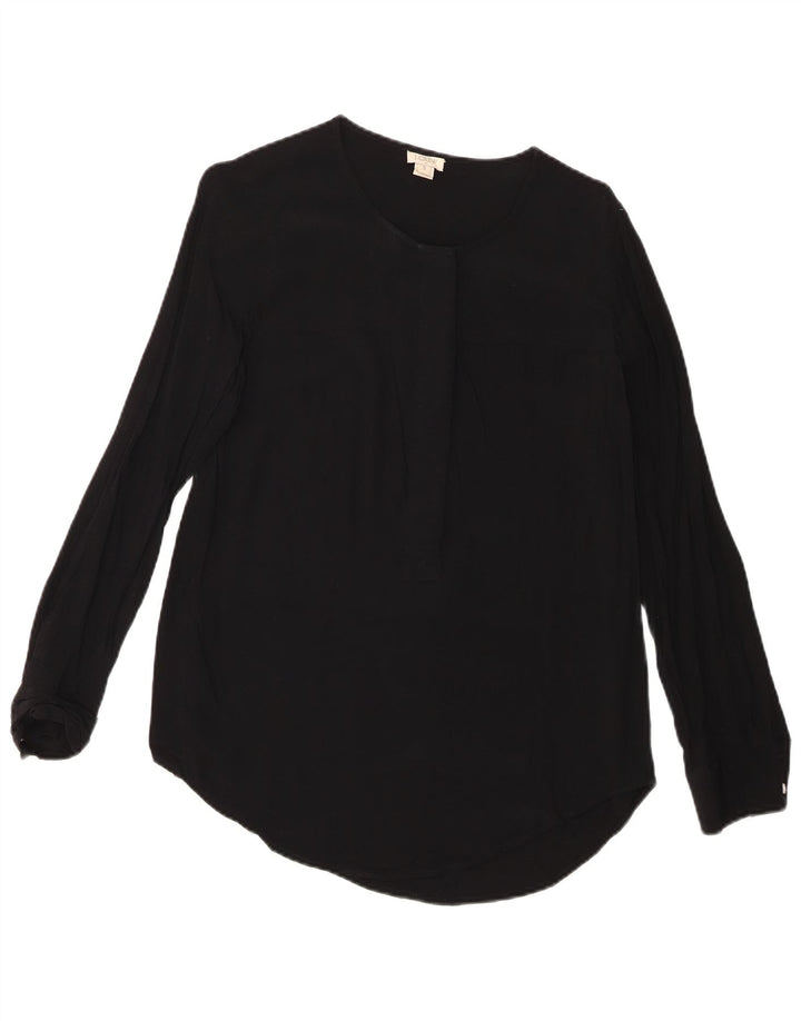 Damska bluzka z długim rękawem J. CREW Top UK 10 Small, czarna wiskoza