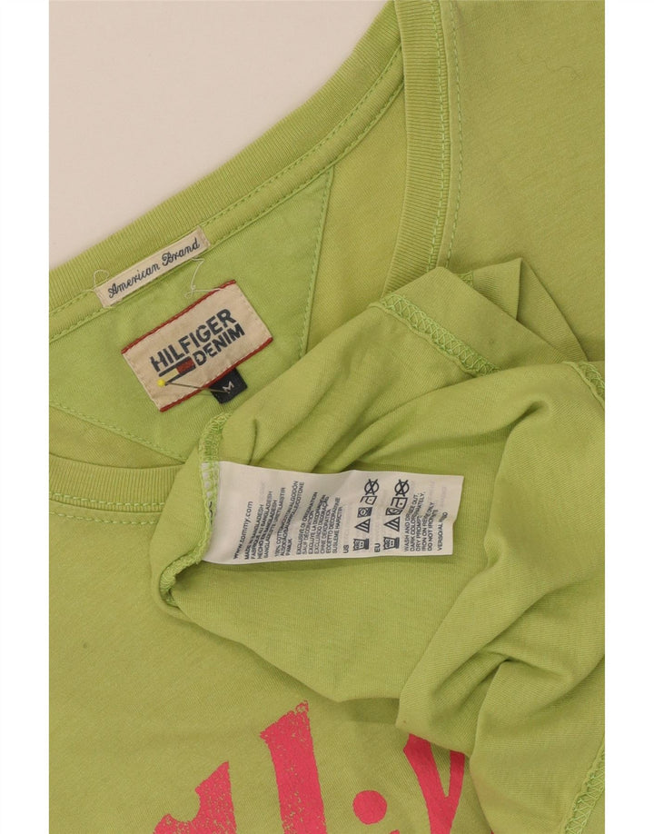 Męski T-shirt TOMMY HILFIGER z grafiką, średni zielony, bawełniany