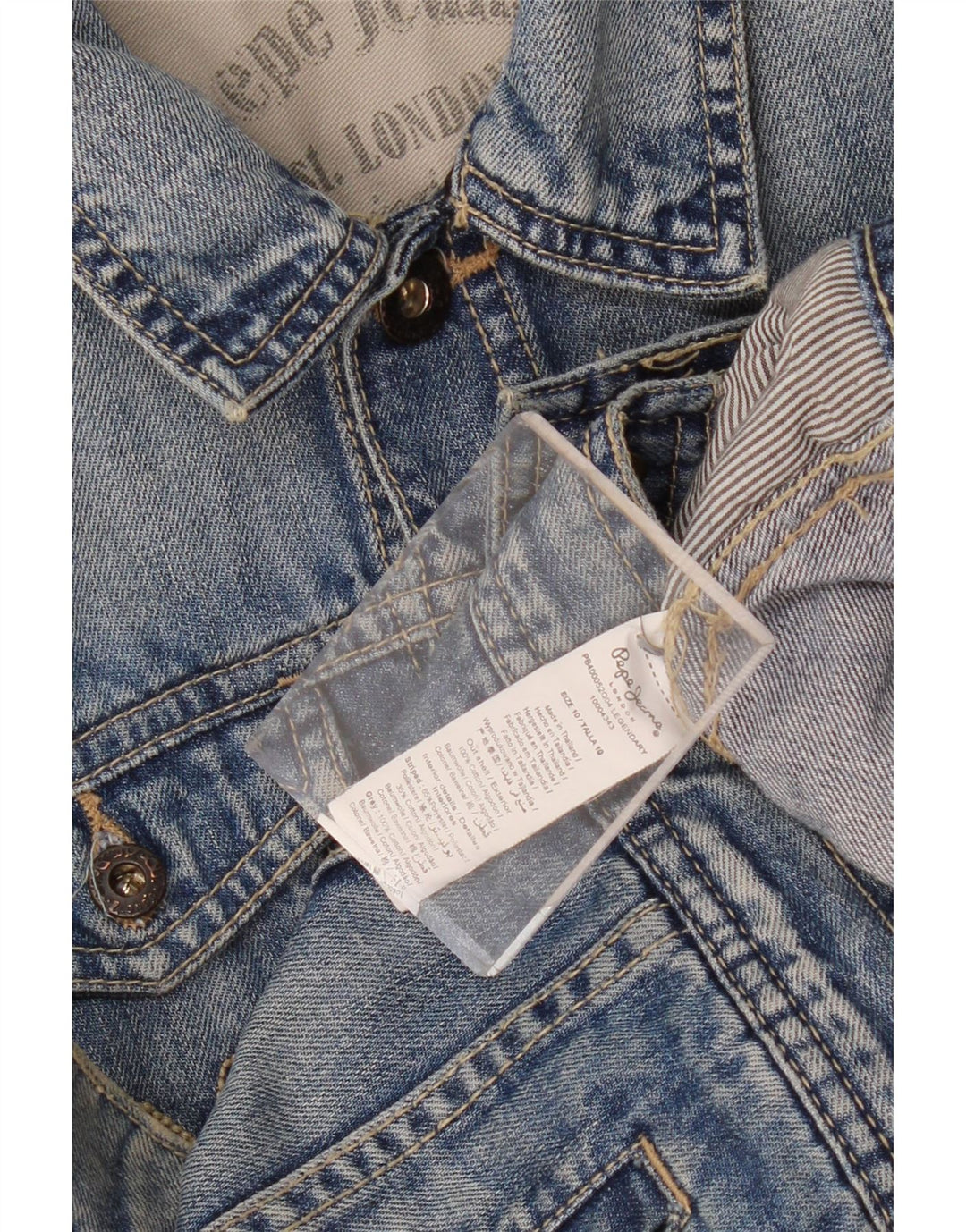 PEPE JEANS Chłopięca kurtka dżinsowa 9-10 lat, niebieska, bawełniana