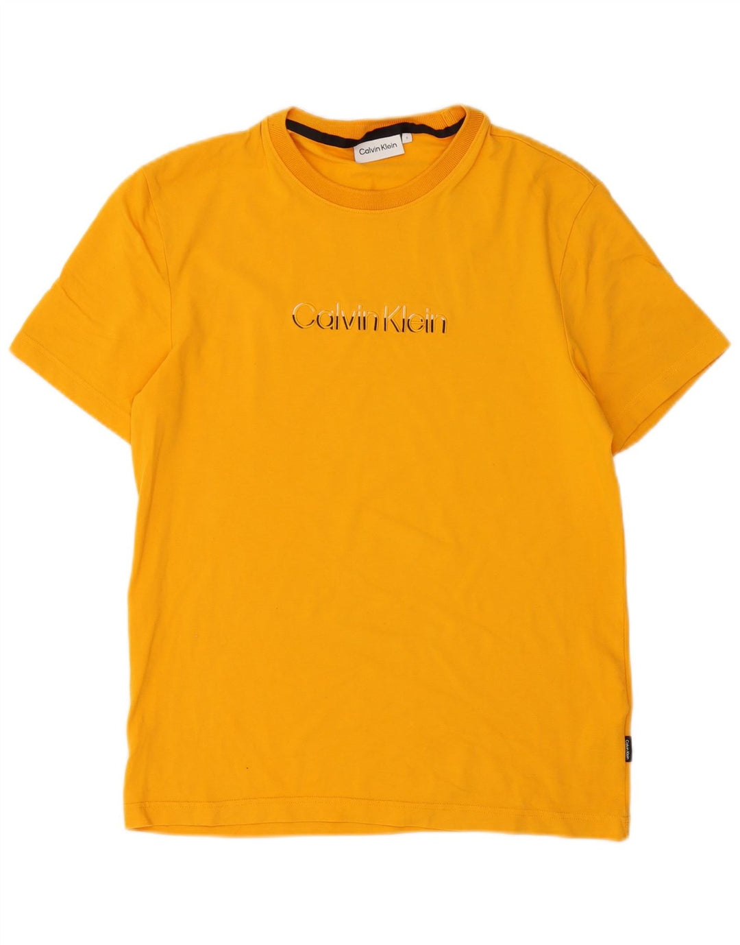 T-shirt męski Calvin Klein, mały, pomarańczowy, bawełniany