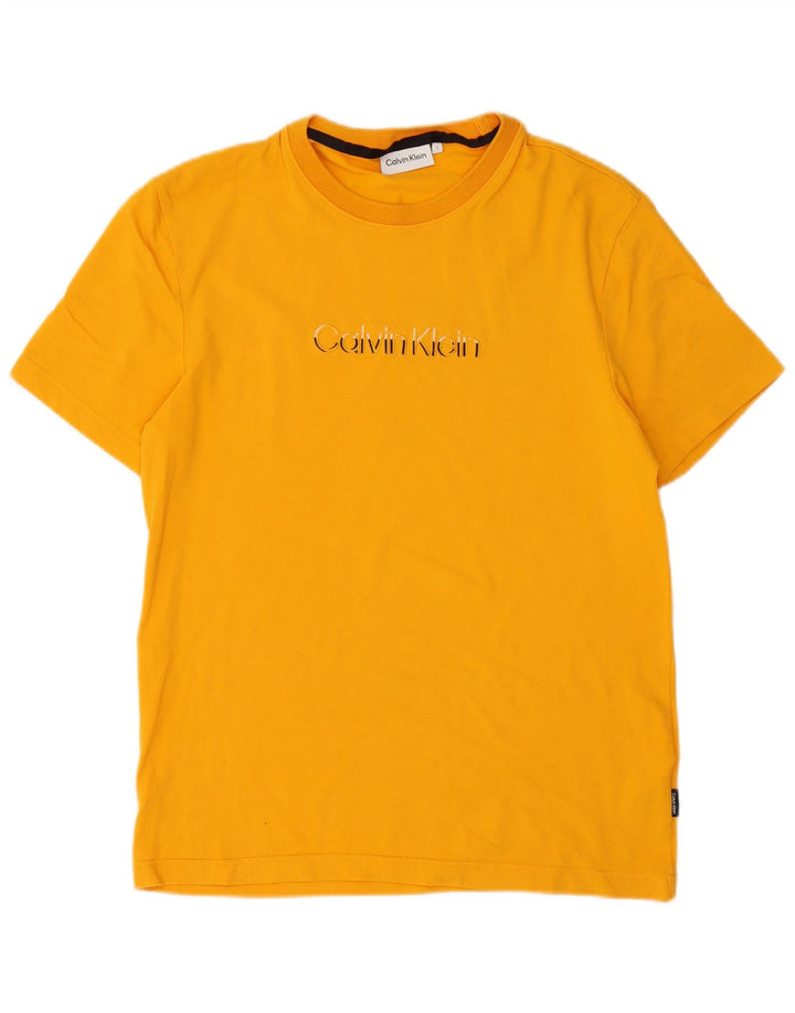 T-shirt męski Calvin Klein, mały, pomarańczowy, bawełniany