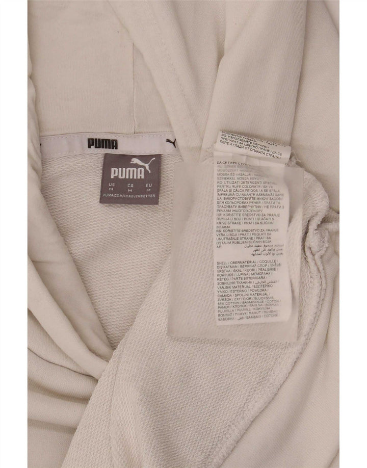 Damska bluza z kapturem Puma z grafiką, oversize, UK 14, średnia biała bawełna