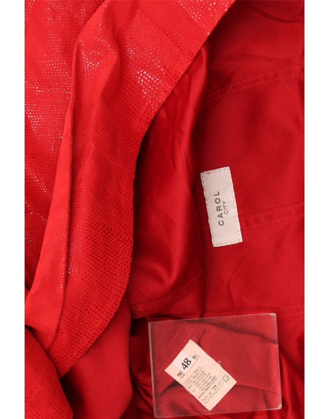 Kurtka damska Carol Poncho Blazer UK 18 XL, poliester w czerwone cętki