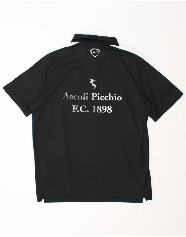 Męska koszulka polo Nike Dri Fit z grafiką, duża, czarna, poliestrowa z blokami kolorów