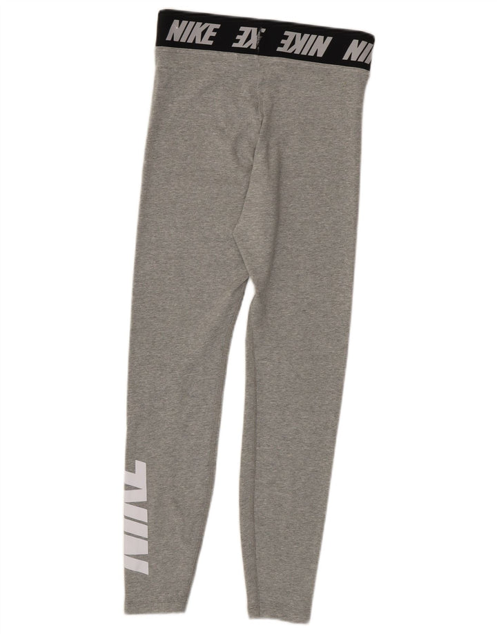 NIKE Womens Graphic Leggings Small  Grey Cotton