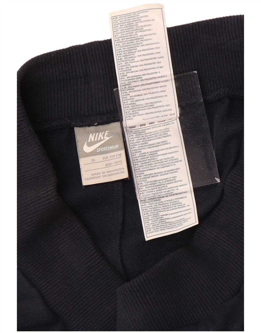 Chłopięce spodnie dresowe NIKE 13-14 lat XL, granatowa, bawełniana w bloki kolorów