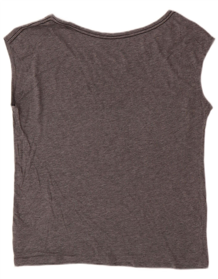 Damska koszulka oversize GUESS z grafiką UK 6 XS, szara bawełna