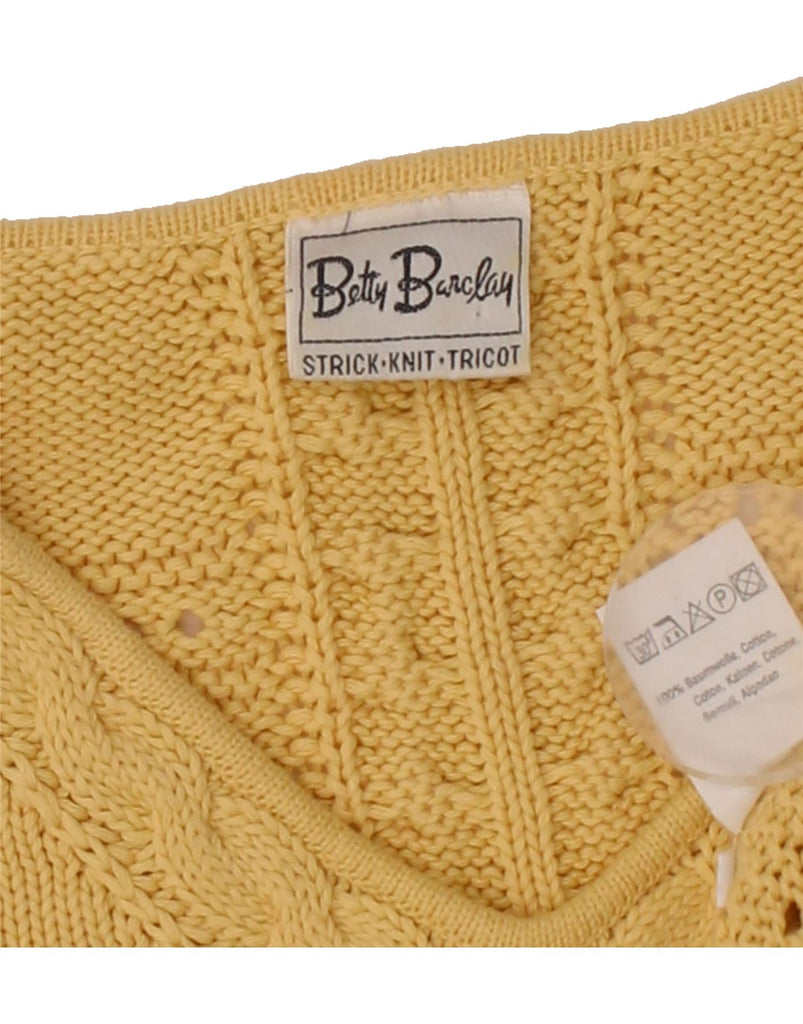 BETTY BARCLAY Womens Oversized V-Neck Jumper Sweater UK 18 XL Yellow Vintage Betty Barclay and Second-Hand Betty Barclay from Messina Hembry 