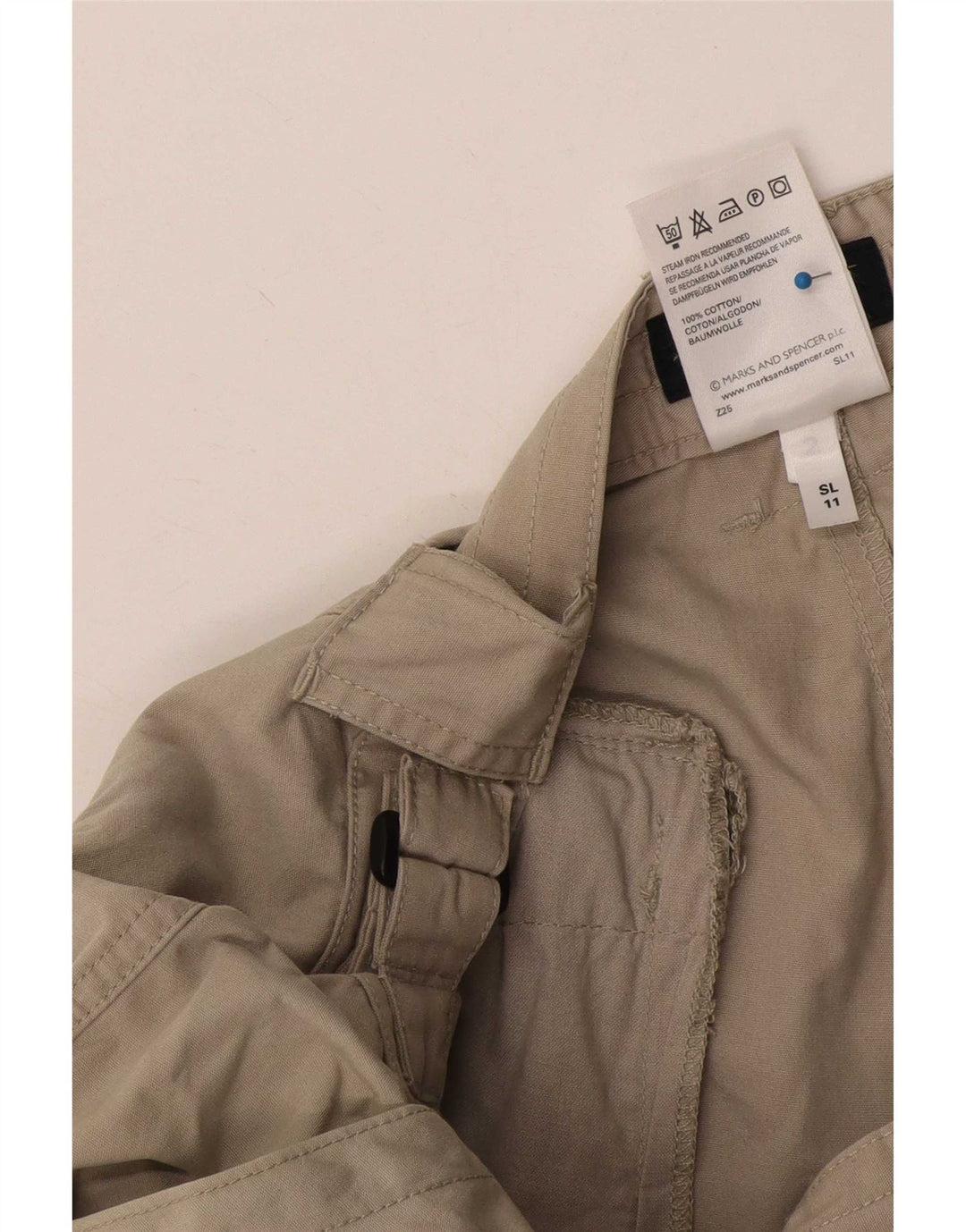 Męskie spodnie cargo Marks & Spencer Blue Harbor, zwężane, W36 L29, beżowe