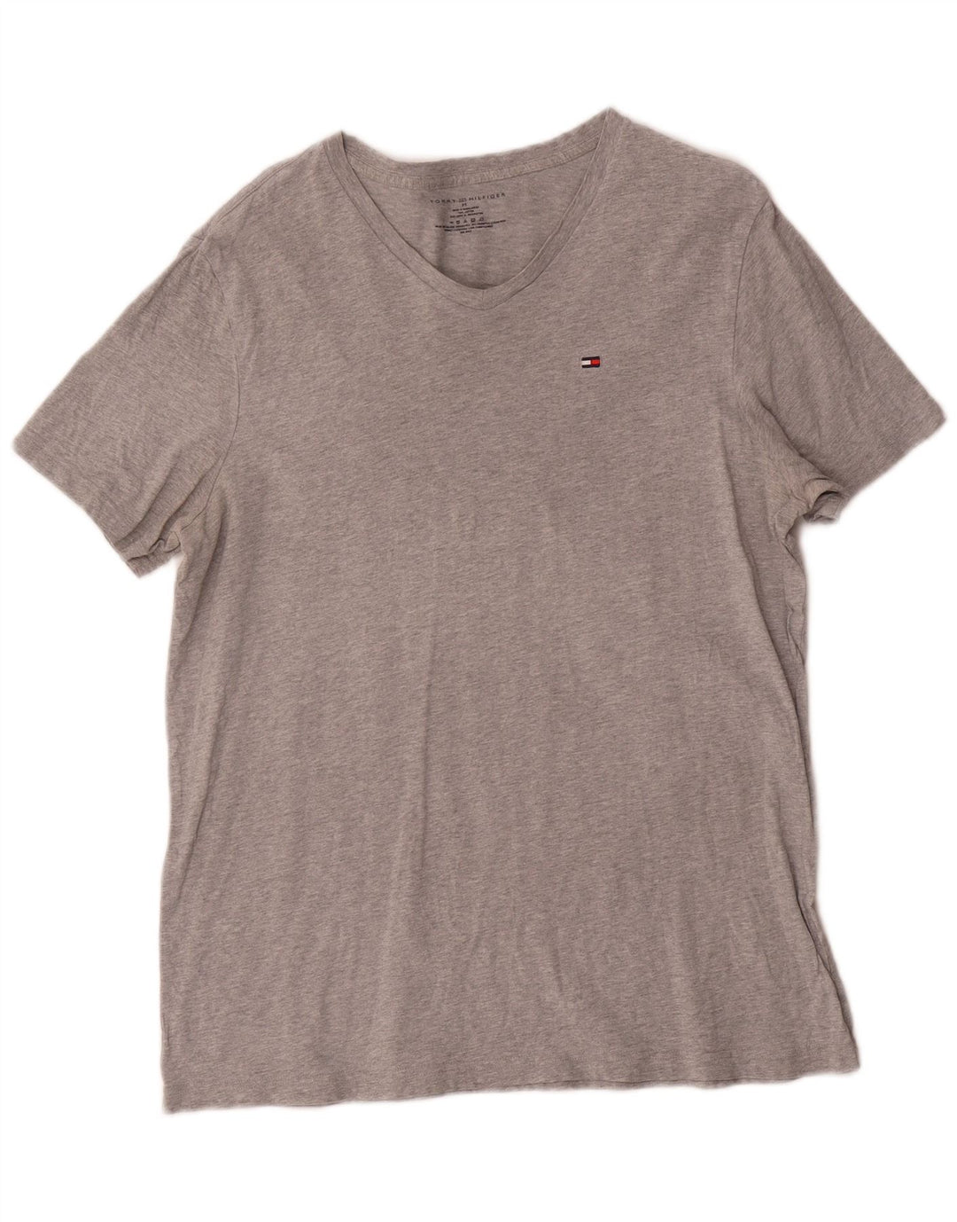 T-shirt męski Tommy Hilfiger, średnioszary, bawełniany w plamki