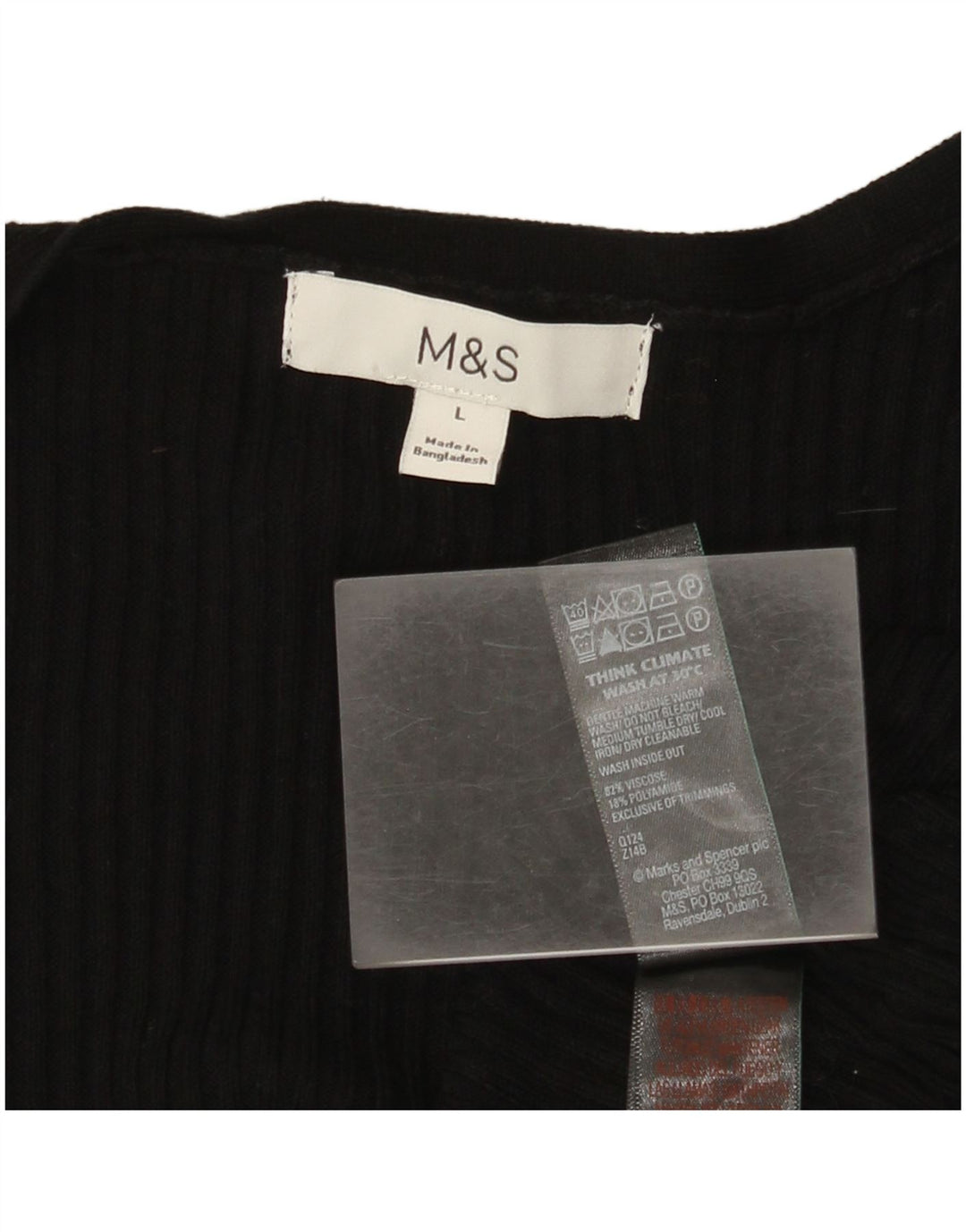 Marks & Spencer Damski sweter rozpinany o długim kroju, UK 16, duży, czarny