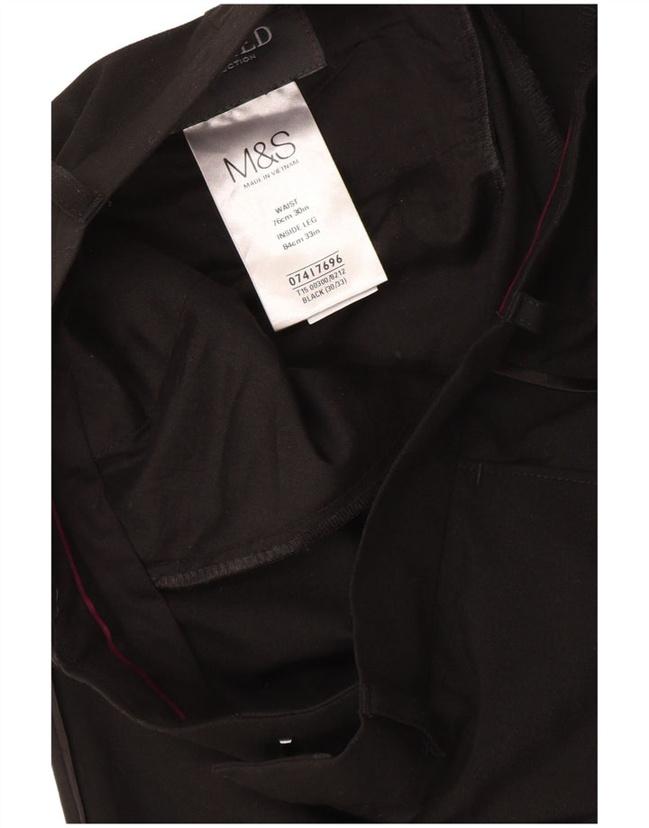 Damskie spodnie garniturowe Marks & Spencer W30 L33 Czarny poliester