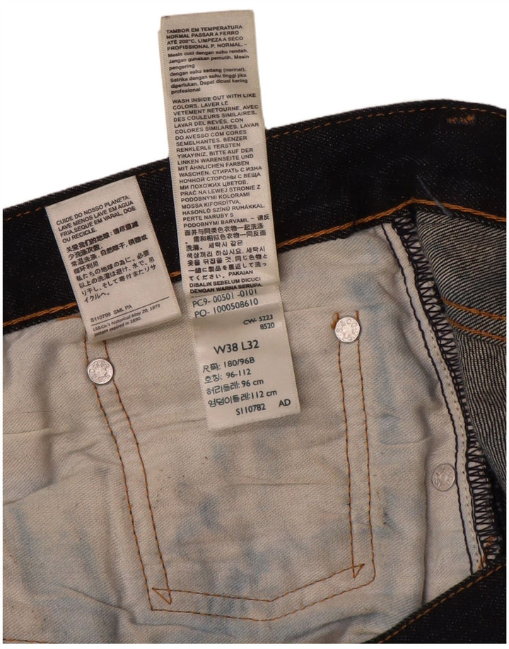 Męskie dżinsy Levi's 501 Straight W38 L27 Granatowa bawełna
