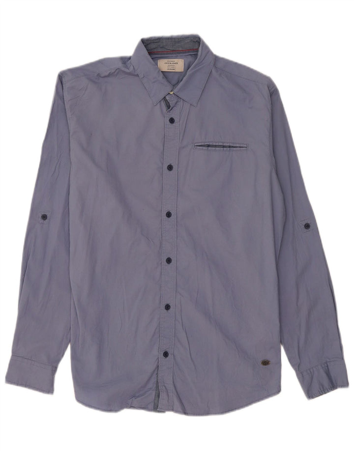 Koszula męska JACK & JONES, bawełniana, w kolorze średnioniebieskim