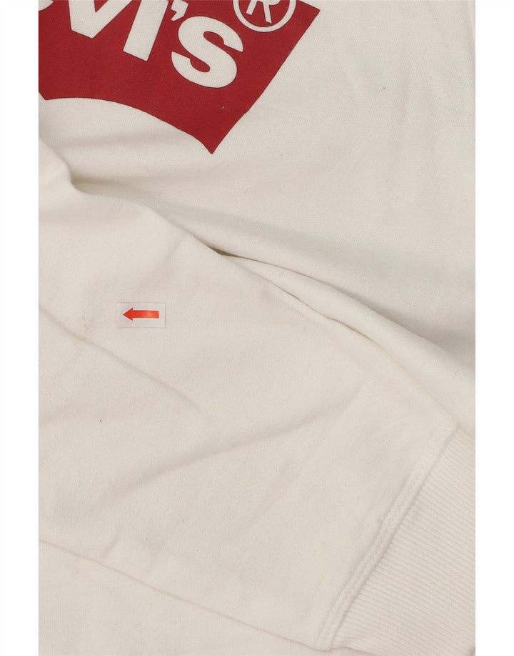 LEVI'S Boys Graphic Sweatshirt Jumper 15-16 Years White Cotton