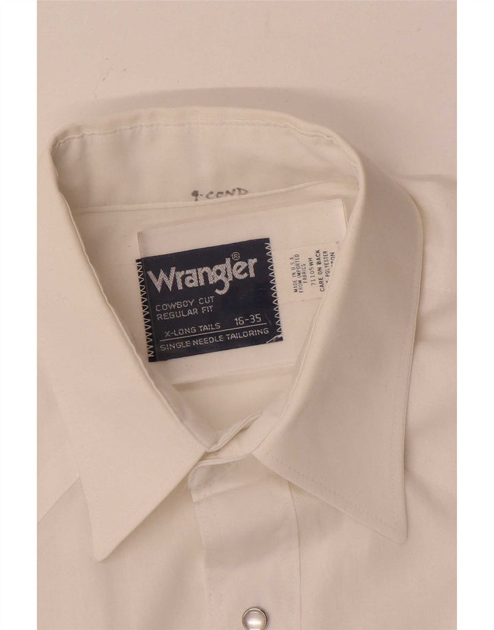 Koszula męska Wrangler, rozmiar 16, duża, biała, poliestrowa