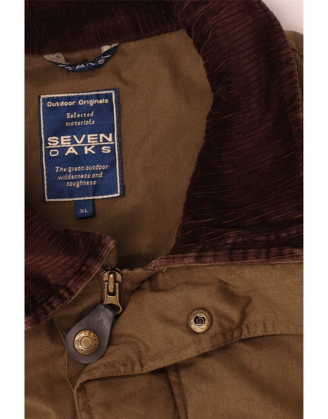 Męski płaszcz wiatrówkowy Seven Oaks UK 42 XL, poliester khaki
