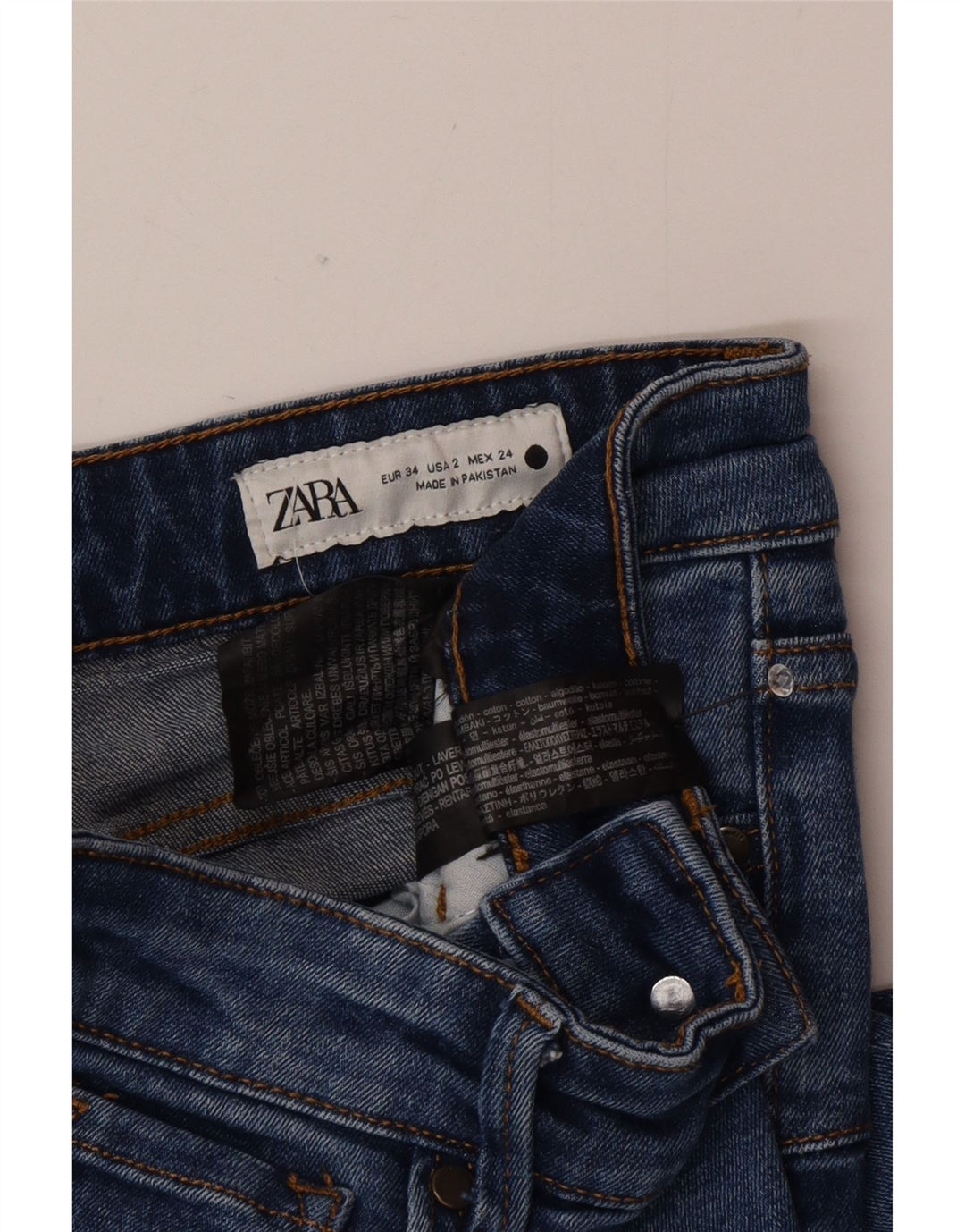 Damskie jeansy rozkloszowane Zara EU 34 2XS W24 L32 Niebieskie bawełniane