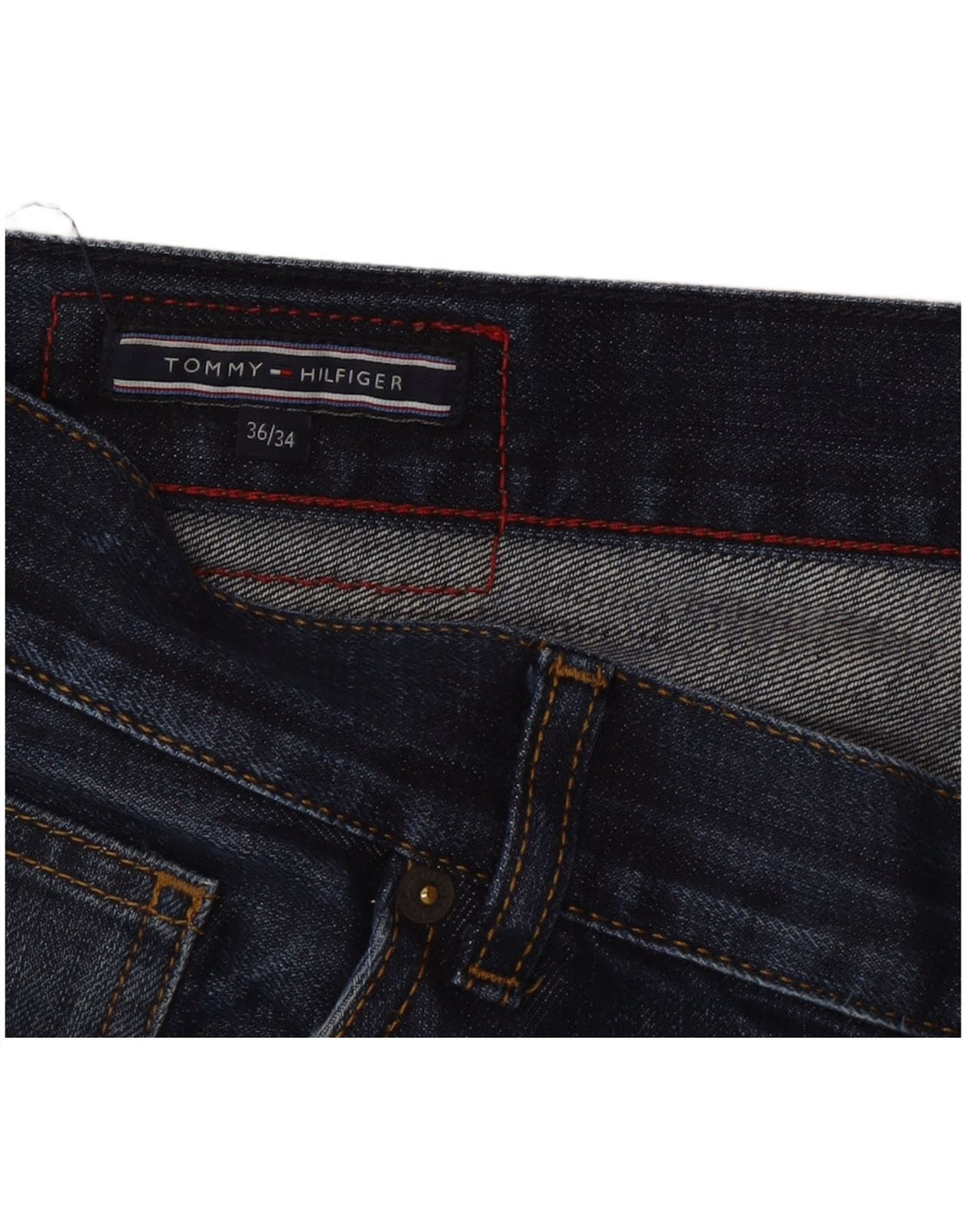 Męskie jeansy slim fit Tommy Hilfiger W36 L24 Granatowa bawełna