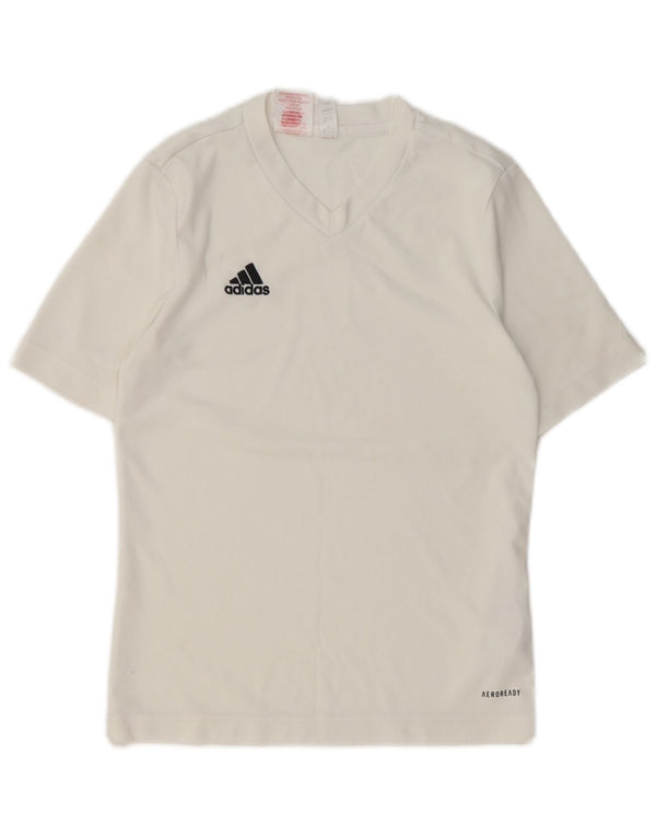 Chłopięca koszulka Adidas Aeroready Top 11-12 lat, biały poliester