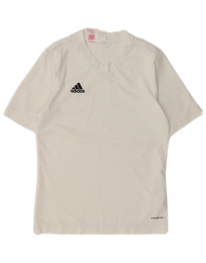 Chłopięca koszulka Adidas Aeroready Top 11-12 lat, biały poliester