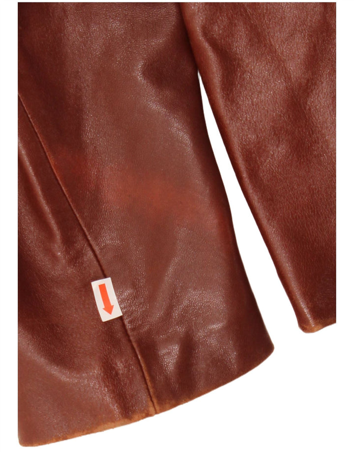 Damska kurtka skórzana Emme IT 46 duża brązowa
