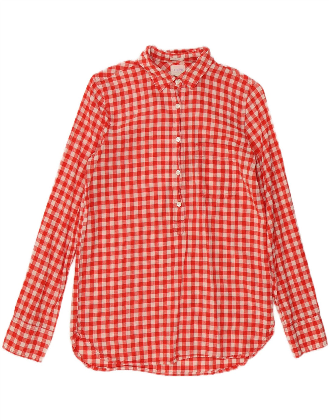 J. CREW Womens Boy Fit Pullover Shirt UK 6 XS Red Gingham Cotton Vintage J. Crew and Second-Hand J. Crew from Messina Hembry 