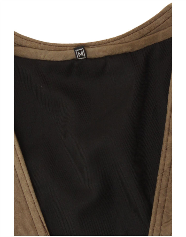 Męska zamszowa kamizelka użytkowa w stylu vintage UK 38 Średni brąz