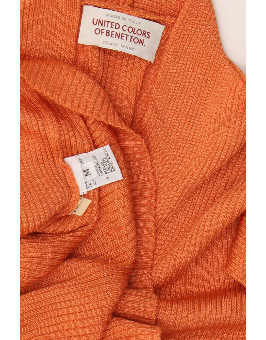 Damski podkoszulek bezrękawnik oversize Benetton UK 14 Średni pomarańczowy wiskoza