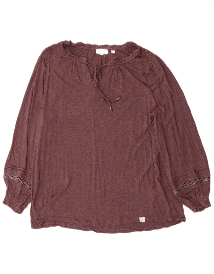 Damska bluzka oversize z długim rękawem FAT FACE UK 10 Small Brown Wiskoza