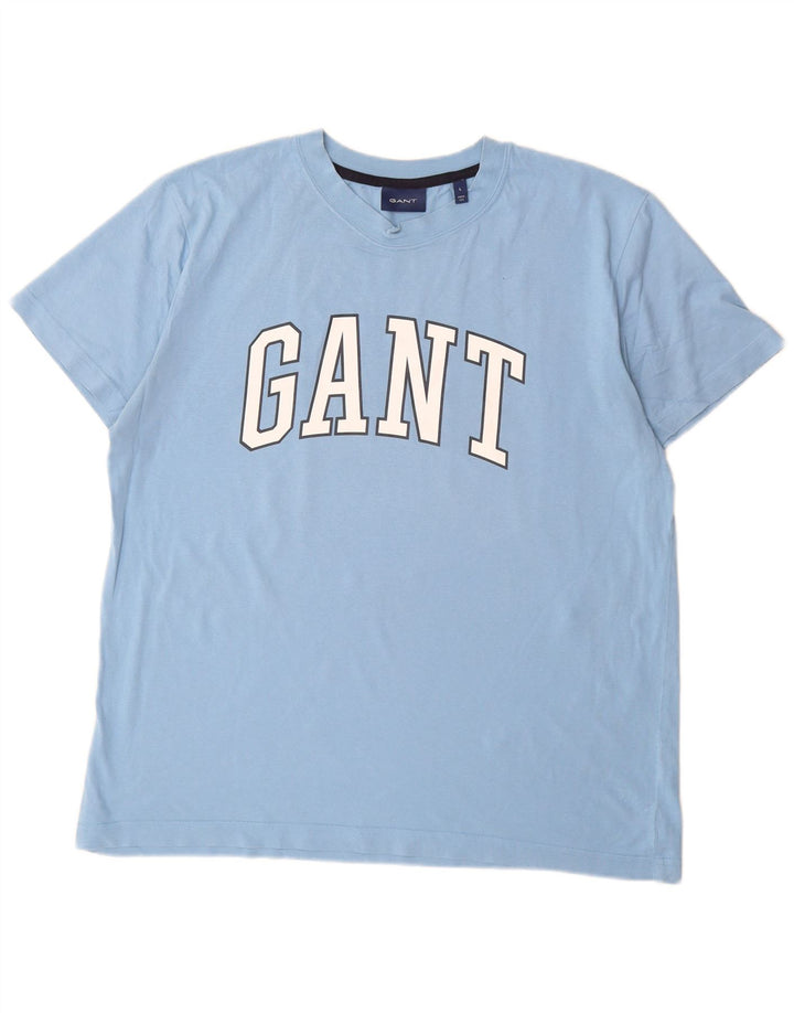 Męski T-shirt z grafiką Gant, duży, niebieski